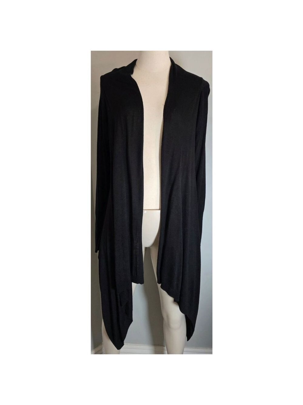 Mexx Black Open Front Drape Cardigan Sweater